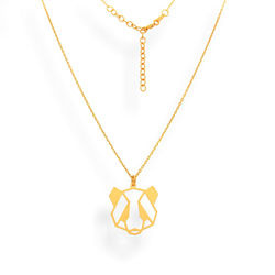 Srebrny naszyjnik PANDA - SREBRO pr 925 POZŁACANE