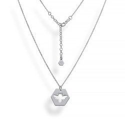 Srebrny naszyjnik PLASTER MIODU i PSZCZOŁA pr. 925