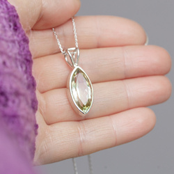 Srebrny naszyjnik naturalny PREHNIT - srebro 925