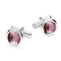 Spinki do mankietów - kryształki Swarovski SREBRO