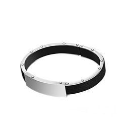 Bransoleta męska - stal - kauczuk - grawer GRATIS