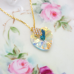 Srebrny naszyjnik SERCE SWAROVSKI - SREBRO p. 925