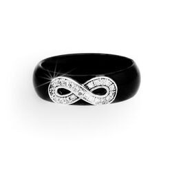 Srebrny pierścionek obrączka CERAMIKA SREBRO r 9