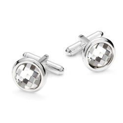 Spinki do mankietów - kryształki Swarovski SREBRO