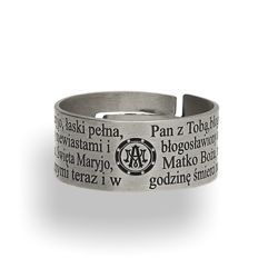 Srebrna obrączka z modlitwą rozm. 22-24 -  pr 925