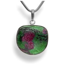 Srebrna zawieszka - rubin z zoisytem - pr. 925