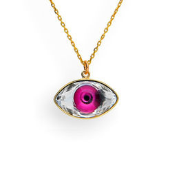 Srebrny naszyjnik OKO SWAROVSKI -  SREBRO ZŁOCONE