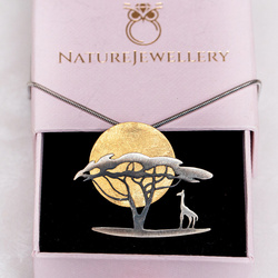 Zawieszka - broszka SAWANNA ŻYRAFA - SREBRO 925 