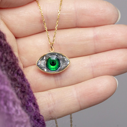 Srebrny naszyjnik OKO SWAROVSKI -  SREBRO ZŁOCONE