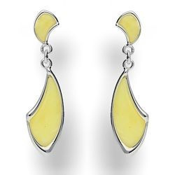 Srebrne kolczyki naturalny BURSZTYN - SREBRO p 925