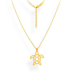 Srebrny naszyjnik ŻÓŁW - SREBRO pr 925 POZŁACZNE