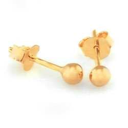 Złote kolczyki sztyfty KULKI 4 mm - ZŁOTO pr. 585