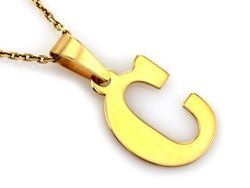 Złota zawieszka literka C pr. 585, CHRZEST KOMUNIA