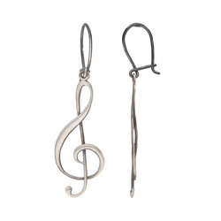 Srebrne kolczyki - klucz wiolinowy - SREBRO p. 925