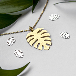 Srebrne kolczyki LIŚĆ - MONSTERA - SREBRO pr. 925