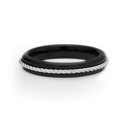 Pierścionek obrączka CERAMIKA r. 18 - SREBRO 925