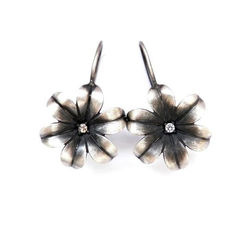 Srebrne kolczyki - kwiaty - hiacynty