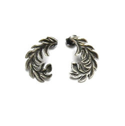 Srebrne kolczyki sztyfty - Gałązki Laurowe srebro