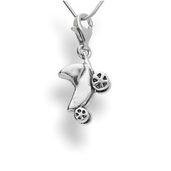 Srebrna zawieszka - charms - WÓZEK - pr. 925