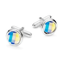 Spinki do mankietów - kryształki Swarovski SREBRO