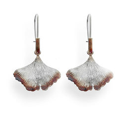 Srebrne kolczyki LIŚĆ , MIŁORZĄB -- SREBRO 925