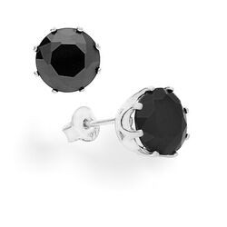 Srebrny kolczyk męski cyrkonia 9mm - SREBRO p. 925