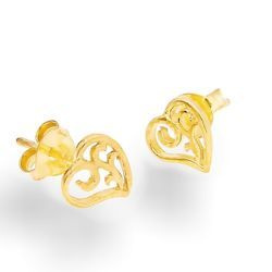 Srebrne kolczyki sztyfty - SERCE - pr. 925