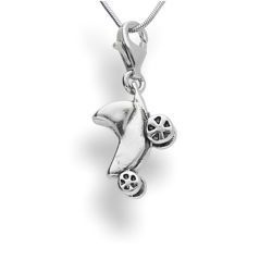 Srebrna zawieszka - charms - WÓZEK - pr. 925