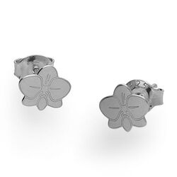 SZTZ-382 Srebrne kolczyki kwiat orchidea - srebro