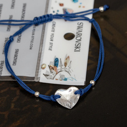 Bransoletka sznurkowa SERCE SWAROVSKI - p 925