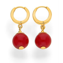 Srebrne kolczyki naturalny KORAL - SREBRO pr. 925