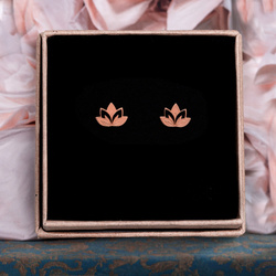 SZTRG-340A Kolczyki LOTOS Srebro pr. 925 ROSE GOLD