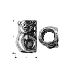 Srebrny beads - koralik modułowy - KOT - pr. 925