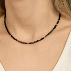 Naszyjnik naturalny TURMALIN - srebro 925 złocone