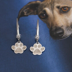 Srebrne kolczyki ŚLAD ŁAPY ŁAPA - SREBRO p. 925