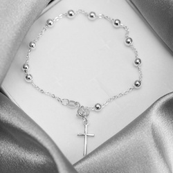 Srebrna solidna bransoletka RÓŻANIEC SREBRO p. 925