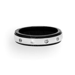 Srebrny pierścionek obrączka CERAMIKA SREBRO r 17