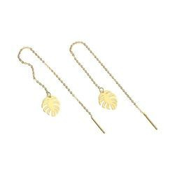 Złote kolczyki LIŚCIE MONSTERY - ZŁOTO pr. 333