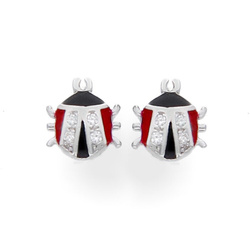 Srebrne kolczyki sztyfty BIEDRONKA BIEDRONKI p 925