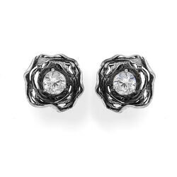 Srebrne kolczyki KWIAT CYRKONIA - SREBRO p. 925