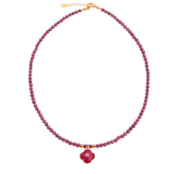 Naszyjnik naturelny RUBIN AMULET -  srebro p 925 