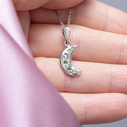Srebrny naszyjnik KSIĘŻYC SWAROVSKI - SREBRO 925 