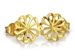 Złote kolczyki sztyfty - KWIATY - ZŁOTO pr. 333