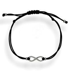 Srebrna bransoletka sznurkowa NIESKOŃCZONOŚĆ p 925