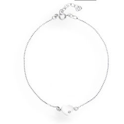 Srebrna bransoletka serce cyrkonia - SREBRO pr 925