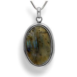 Duża srebrna zawieszka LABRAADORYT - SREBRO pr. 925