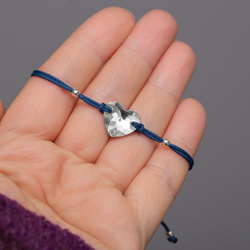 Bransoletka sznurkowa SERCE SWAROVSKI - p 925