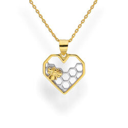 Srebrny naszyjnik SERCE PSZCZOŁA MIÓD SREBRO 925