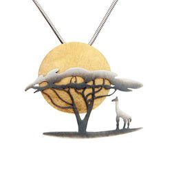 Zawieszka - broszka SAWANNA ŻYRAFA - SREBRO 925