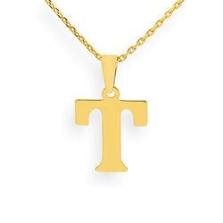 Złota zawieszka literka T - ZŁOTO p. 333 Chrzest